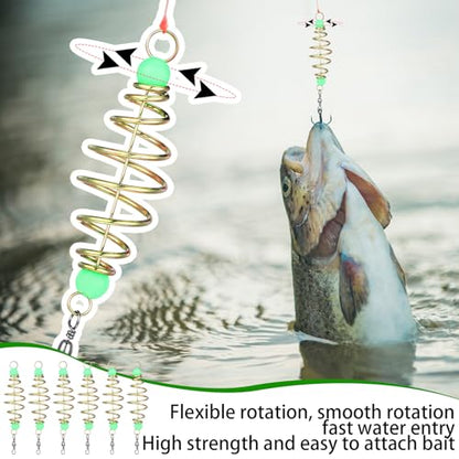 Wonderjune 50/30 Pcs Carp Rig Luminous Carp Fishing Equipment Bait Holder Metal Fishing Feeder Basket Multisize Olive Shape Summer for Freshwater Lures Basket Mullet Accessories - size: 3.11"