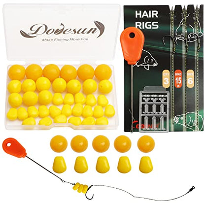 Dovesun Carp Fishing Hair Rigs Carp Fishing Equipment with Baits Hooks Accessories 41PCS/151PCS - color: Size#6-41PCS