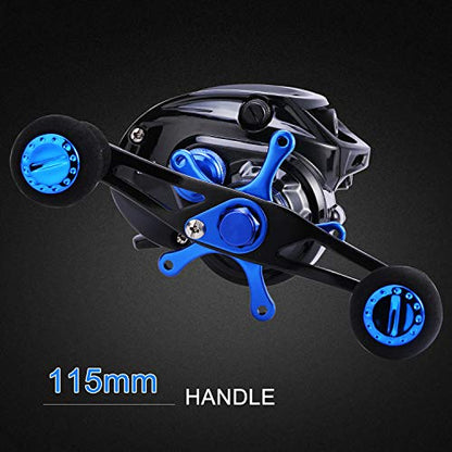 Sougayilang Baitcasting Reel, 7.0:1 Gear Ratio Super Smooth Power, 9 + 1 Shielded Ball Bearings Anti-Corrosion Baitcaster Reel Fishing Reel - color: Left Handed - 7.0:1