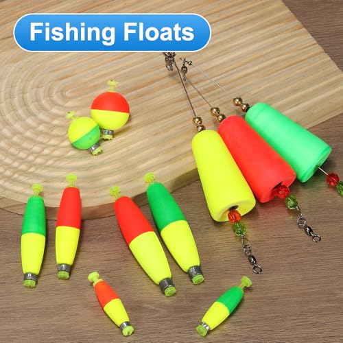 Fishing Floats, 3In Float Slip Bobber with Weight Pendant Fishing Tackle for Saltwater Freshwater Fishing Tackle (8 Pack, Red/Green)