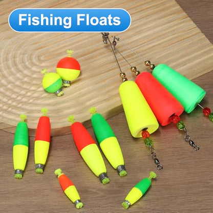 Fishing Floats, 3In Float Slip Bobber with Weight Pendant Fishing Tackle for Saltwater Freshwater Fishing Tackle (8 Pack, Red/Green)