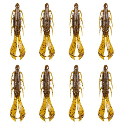 6th Sense – Bodega Craw 3.5 Soft Plastic Craw, Finesse Bass Fishing Lure for Flipping, Pitching, and Jig Trailers – Made in the USA - color: Green Pumpkin