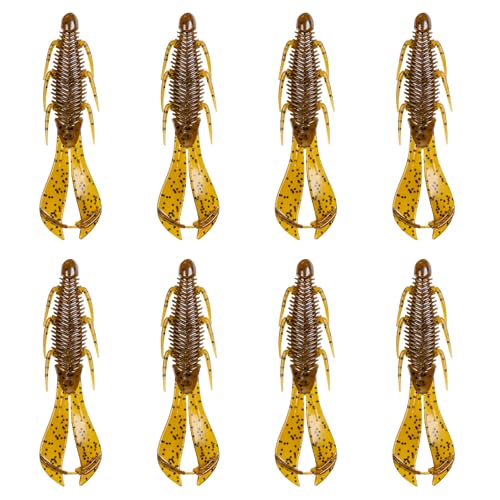 6th Sense – Bodega Craw 3.5 Soft Plastic Craw, Finesse Bass Fishing Lure for Flipping, Pitching, and Jig Trailers – Made in the USA - color: Green Pumpkin