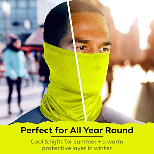 Neck Gaiter for Men & Women - UPF 50+ Sun Protection, Fishing, Cooling - color: Yellow