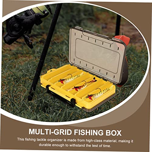 Toddmomy 2Pcs Multi Grid Fishing Gear Box Tackle Organizer for Baits and Portable Fishing Case for Outdoor Fishing Activities