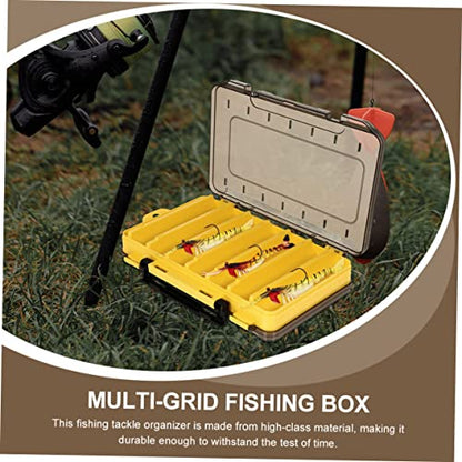 Toddmomy 2Pcs Multi Grid Fishing Gear Box Tackle Organizer for Baits and Portable Fishing Case for Outdoor Fishing Activities