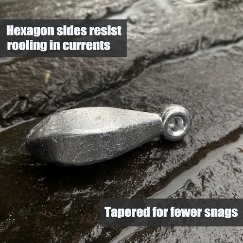 Fishing Weights Sinkers Bank Sinkers Bullet Weights for Surf Fishing Pier Bank Fishing Saltwater Fishing Gear 1oz to 8oz - size: 4 Ounce-8pcs