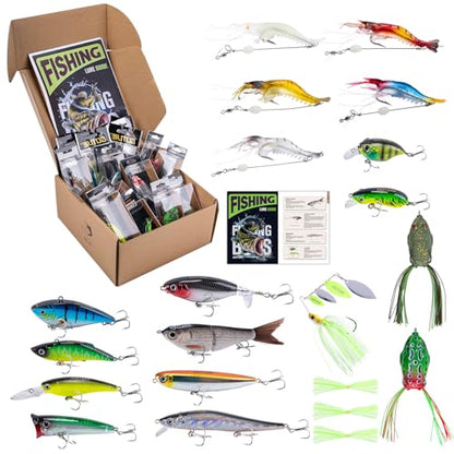 Goture Fishing Lures Kit, 18PCS Hard/Soft Bait Set with Glide Bait,Crankbaits,Minnows,Pencil Lure,Popper,Plopper,VIB,Spinnerbaits,Frog Lure,Shrimp Lures for Freshwater Saltwater Bass Trout Fishing