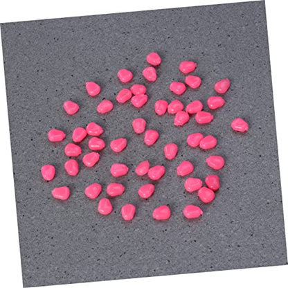 VOSAREA 50Pcs Pink Fake Corn Fishing Lures Soft Baits for Bass Carp Trout Simulation Baits Sweet Corn Scent Reusable PVC Material for Freshwater Saltwater Lakes Rivers