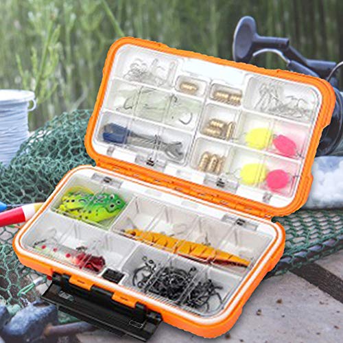 ABS Fishing Tackle Box, Transparent Inner Cover, Removable Compartments, Large Capacity, for Fishing Tools Storage