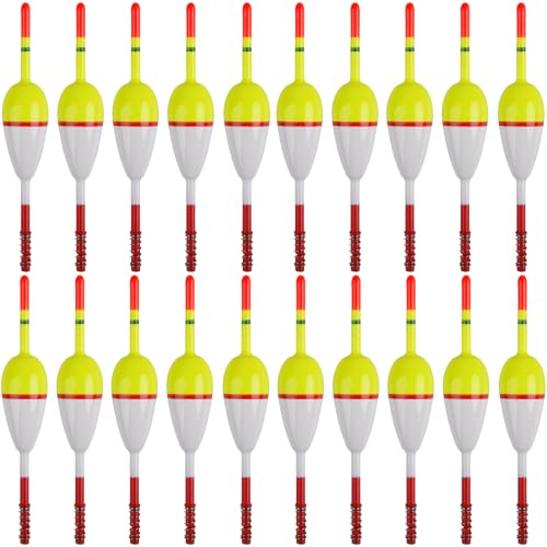AGOOL Slip Bobbers Wood Fishing Floats and Bobbers Spring Bobbers Stick Slip Bobbers for Crappie Fishing Bobbers for Crappie Panfish Walleyes Trout Bass Fishing 5/10pcs - color: 1.97 x 0.91 x 5.63 inch - 20pcs