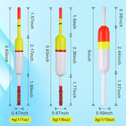 SILANON Slip Bobbers Fishing Floats and Bobbers Balsa Wood Slip Bobbers Floats Spring Bobbers for Crappie Catfish Trout Panfish Walleyes Fishing Bobbers 10pcs - color: 2.17in X 0.47in X 5.63in - 20pcs