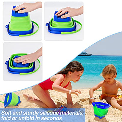 Kids Fishing Net, 2 Pack Telescopic Landing Nets with Aluminum Pole Handle, Collapsible Bucket Sand Pail, Butterfly Net, Fishing Net for Youth, Outdoor Playing - color: 2 Pack Blue