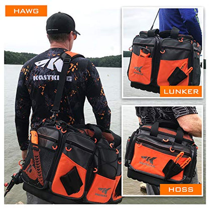 KastKing Fishing Gear & Tackle Bags - Saltwater Resistant Fishing Bags - Fishing Tackle Storage Bags - color: C: Extra-large Hawg (Without Trays, 26.4"x11"x15.4")-Orange