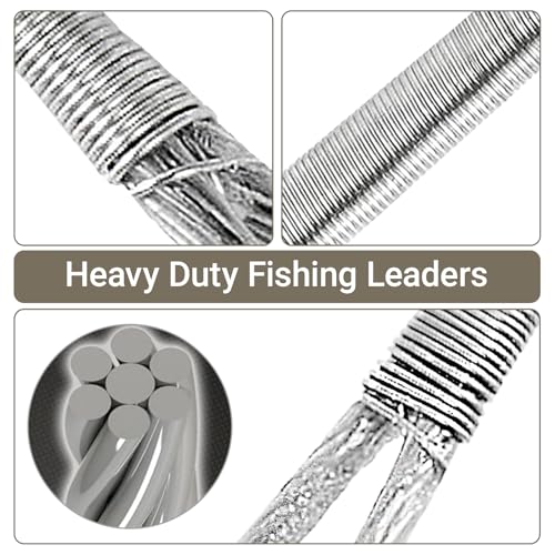 Atibin Stainless Steel Fishing Leader Wire High Strength Fishing Leaders Strong Saltwater Snap Wire Leader Line White Nickel - size: Size #6 (11.8in-70lb) 30pcs