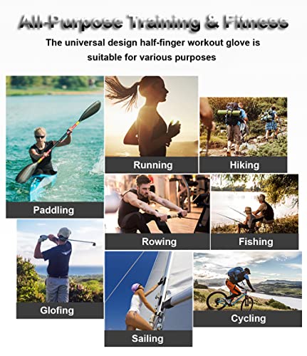 SUJAYU Fishing Gloves Men & Women, Anti-Slip & Breathable Laxuery Palm Kayak Gloves, 3-Cut Fingers UV Protection Gloves Ice Fishing Gloves Fly Fishing Accessories - color: Red, size: Large