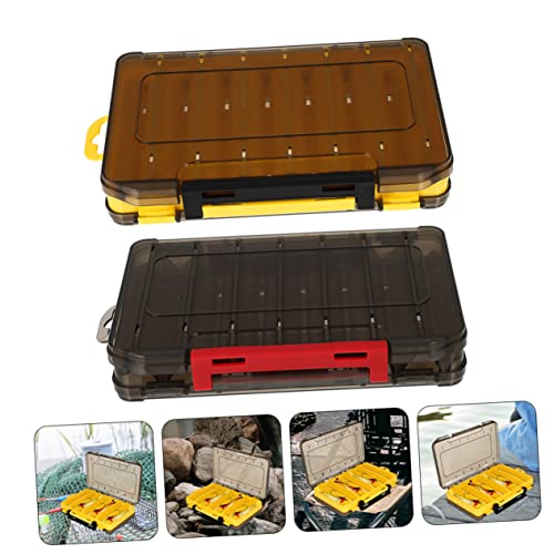 UKCOCO 2Pcs Fishing Lure Case Durable Multi Grid Fishing Gear Box for and Organization of Baits Hooks and Tackle Outdoor Fishing Accessories