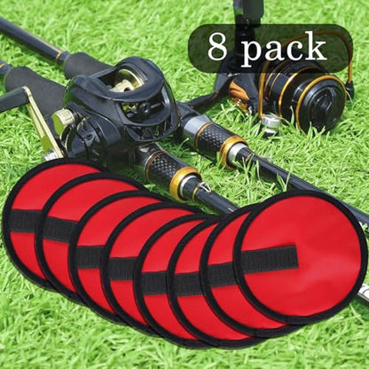 8-Pack 6" Fishing Lure Covers with Heavy-Duty Rod Sleeve, Lure Wraps with Velcro - Fishing Hook Covers for Spinning Rod, Freshwater/Saltwater