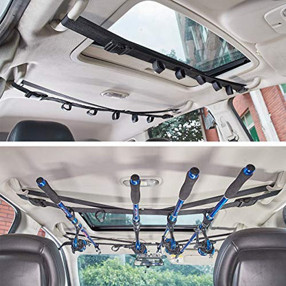 Fishing Rod Carrier, Pole Holder for Vehicle/Ship Rear Seats, Car, SUV, Wagons, Vans - style: Fishing Pole Roof Rack