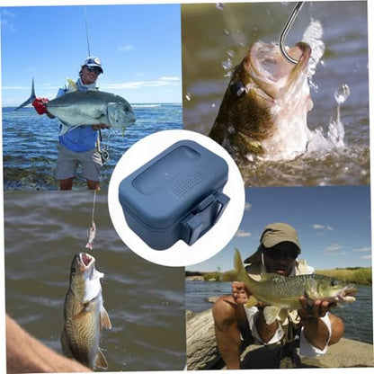 Yeory Worm Box, Plastic Fishing Live Bait Box, Breathable Holes Bait Bucket with Leakproof Lid, Clip on Worm Container for Belt
