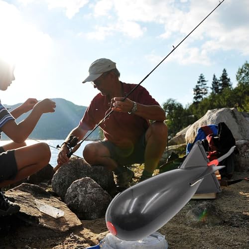 Rocket Bait Feeder - Lightweight Fishing Bait Feeder, Carp Fishing Feeder with Rocket Shape | Carp Fishing Tackle, Fishing Lure, Fishing Bait Cage Float Thrower Suitable for Swimbait Swimming Lures - color: Black