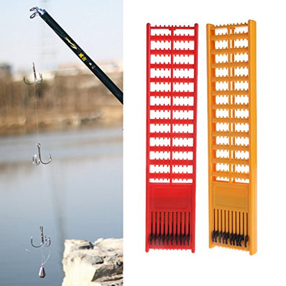 Fishing Snelled Hook Holder With Double Side Spring Hooks, Fishing Leader Line Board Organizer for Storing Fishing Line Winding Board Rigs Holder Leader Tray Hook Keeper (1pc, Random Delivery)