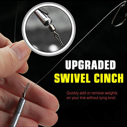 AMYSPORTS Drop Shot Weights Fishing Lead Drop Saltwater Fishing Weight Freshwater Drift Sinker Fishing Weight Bass Rig Cylinder Removable Catfishing - size: Size1 (1/8oz.) 25 pcs