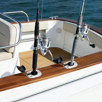 304 Stainless Steel Boat Fender Holder, Adjustable Flush Mount Rod Holder Insert for Fender Lines, 15° Marine Fender Cleat for Pontoon, Yacht, Docking