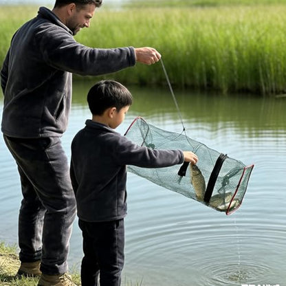 2 Pack Minnow Trap,Small Fishing Bait Trap,Small Fish Trap Crawfish Trap Fish Traps for Small Fish Foldable Fishing Net