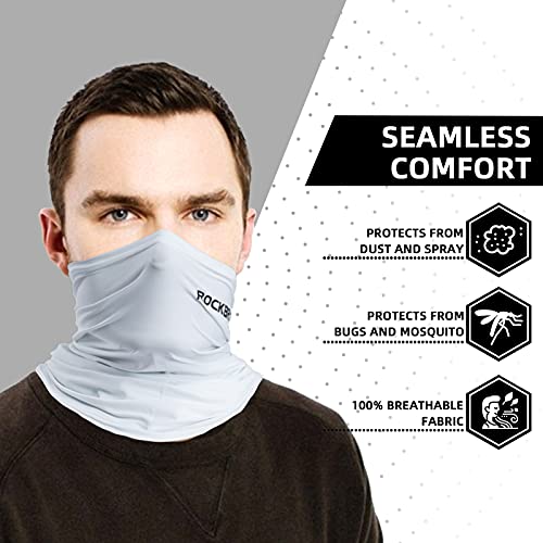 ROCKBROS Cooling Neck Gaiter Bandana Face Mask for Men Neck Gaiters Summer Half Face Scarf Cover Sun UV Protection - color: White
