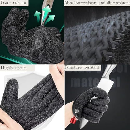 Fishing Gloves with Magnet Release, Fishing Lanyard, Puncture Resistant Fish Gloves for Handling, Taking Off Fish, Waterproof Fishing Accessories for Women Men