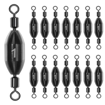 Fishing Weights Swivel Bullet Sinkers Brass Fishing Weights Saltwater Freshwater Bass Sinker Weight with Swivel Rolling 1/4oz, 1/8oz, 1/16oz，1/32oz, 3/8oz, 1/2oz - style: 1/8oz-15pcs