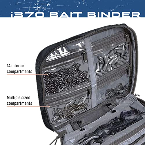 FROGG TOGGS Bait Binder, Fishing Tackle and Bait Storage, Salt Water Resistant Soft Sided Tackle Bag, Black, i370