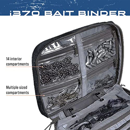 FROGG TOGGS Bait Binder, Fishing Tackle and Bait Storage, Salt Water Resistant Soft Sided Tackle Bag, Black, i370