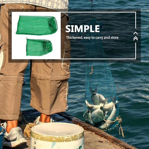 BESTYASH 2pcs Foldable Fishing Net Trap with Fine Nylon Mesh, Portable Collapsible Fish Carrier Bag for Freshwater and Saltwater Fishing, 40cm X 60cm 60cm X 100cm Catching Keep Nets