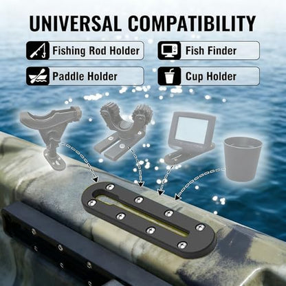 Kayak Track Rail - Low Profile Design for Fishing Rod,Cup Holders and Paddle Holders | High-Strength Nylon & Stainless Steel 304 | Kayak Accessories Mount Track & Rail System for Kayak - style: 7inch,4pcs