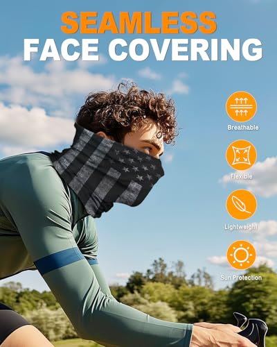 4Pack Neck Gaiter for Men Women Face Cover Mask Head Wrap Balaclava Headwear Bandana Headband Magic Scarf - color: A-blackcombo-2