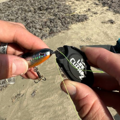 LINE CUTTERZ Patented Dual Hybrid Ceramic Cutter + Stainless Steel Micro Scissors Fishing Line Snipper - Black - color: Black