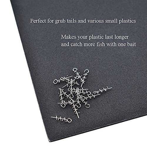 Centering Pin Spring Twist Lock Fishing Screw Worm Hook Crank Grub Rig Fixed Bait Run Straight Self Align Long Enough Secure Not Off Center Stainless Steel for Soft Lure - size: 16mm 100Pcs