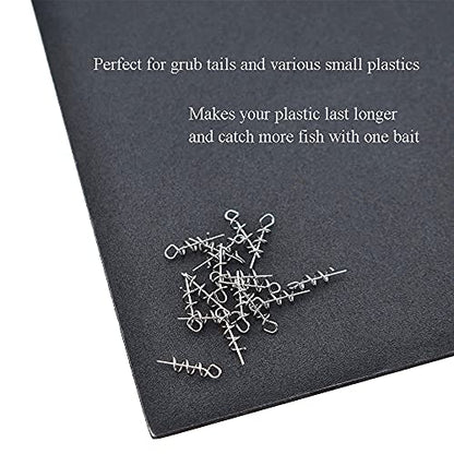 Centering Pin Spring Twist Lock Fishing Screw Worm Hook Crank Grub Rig Fixed Bait Run Straight Self Align Long Enough Secure Not Off Center Stainless Steel for Soft Lure - size: 16mm 100Pcs