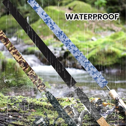 Neoprene Camo Fishing Rod Sleeves,Fishing Pole Sleeves,Fishing Rod Socks | UV Resistance,Puncture Resistant, Protect Casting, Spinning, Trolling Fishing Rods, Storage, tangled-free,75in,68in,60in - color: Blue camo, size: 75"