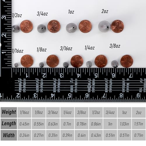 Dr.Fish 50 Pack Bullet Fishing Sinkers Worm Weights Lead Fishing Weights Bass Fishing Sinker Freshwater Texas Carolina Rig Punch Shot - size: 1/8oz-30 Pack