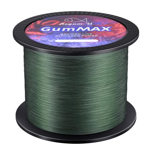 GumMAX 545/1093/1640yds 5-100LB 8X Braided Fishing Line Abrasion Resistant Superline Zero Stretch & Smaller Diameter Confuse & Never Fade in Saltwater and Freshwater - color: Blackish Green, size: 545 Yards / 100 LB