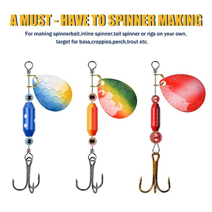 Fishing Spinner Lure Bodies, 40pcs Fishing Sinker Weights Brass Painted Spinner Lure Body Spinnerbait Making Supplies Parts Bullet Slip Sinker DIY Inline Spinnerbait Making Kit