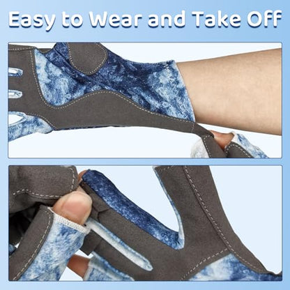 Half Finger Fishing Gloves for Men & Women - Non-Slip, Breathable, Sun Protection for Outdoor, Kayaking, Rowing, Fishing, Boating - size: X-Large