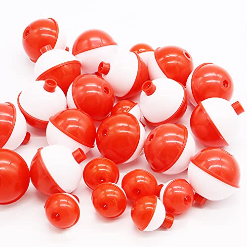 60 PCS Fishing Floats,Hard ABS Fishing Bobber Bulk,Push Button Round Buoy Floats for Fishing Tackle Accessories,1/1.5 Inch