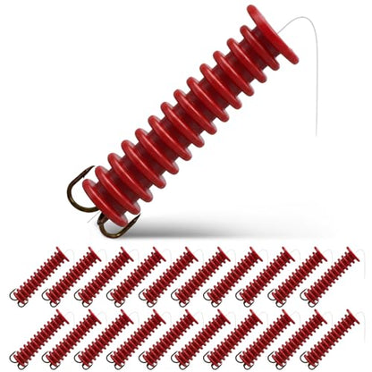 Soulchen Dip Bait Worms for Catfish Soft Swimming Lures for Catfish with Trident Hook Plastic Swim Baits Freshwater/Saltwater Plastic Swimming Lures - color: Red