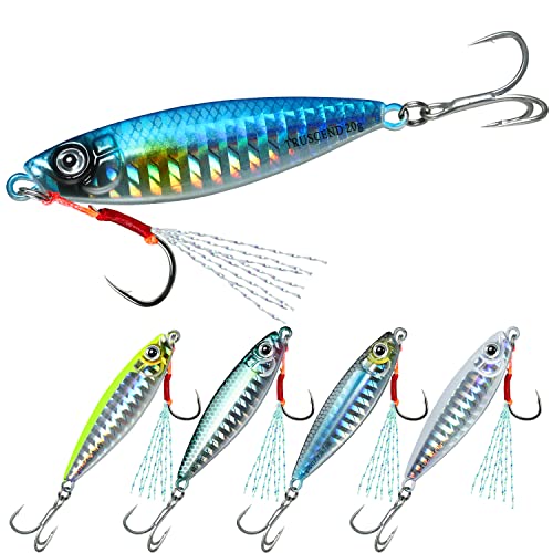 TRUSCEND Vibespinner Easy Catch Fishing Lures with BKK Hooks, Tail Spinner Baits with 4 Actions, Vibrating Swimming Flashing & Jigging for More Bites, Spoon Lures for Bass Trout Crappie Walleye Pike - color: D2-0.7oz-2.4"