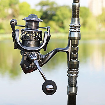Sougayilang Telescopic Fishing Rod Reel Combos with Carbon Fiber Fishing Pole Spinning Reels and Fishing Accessories - color: Only Fishing Rod and Reel, size: 5.91 Ft Rod + XY 2000 Reel