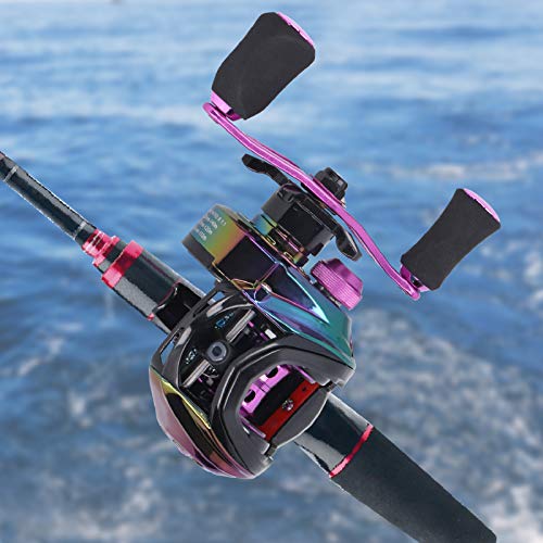Baitcaster Reels, Magnetic Brake System Bait Caster Reel High Speed Gear Ratio 8.1:1 Low Profile Baitcasting Fishing Reel - size: Right Hand